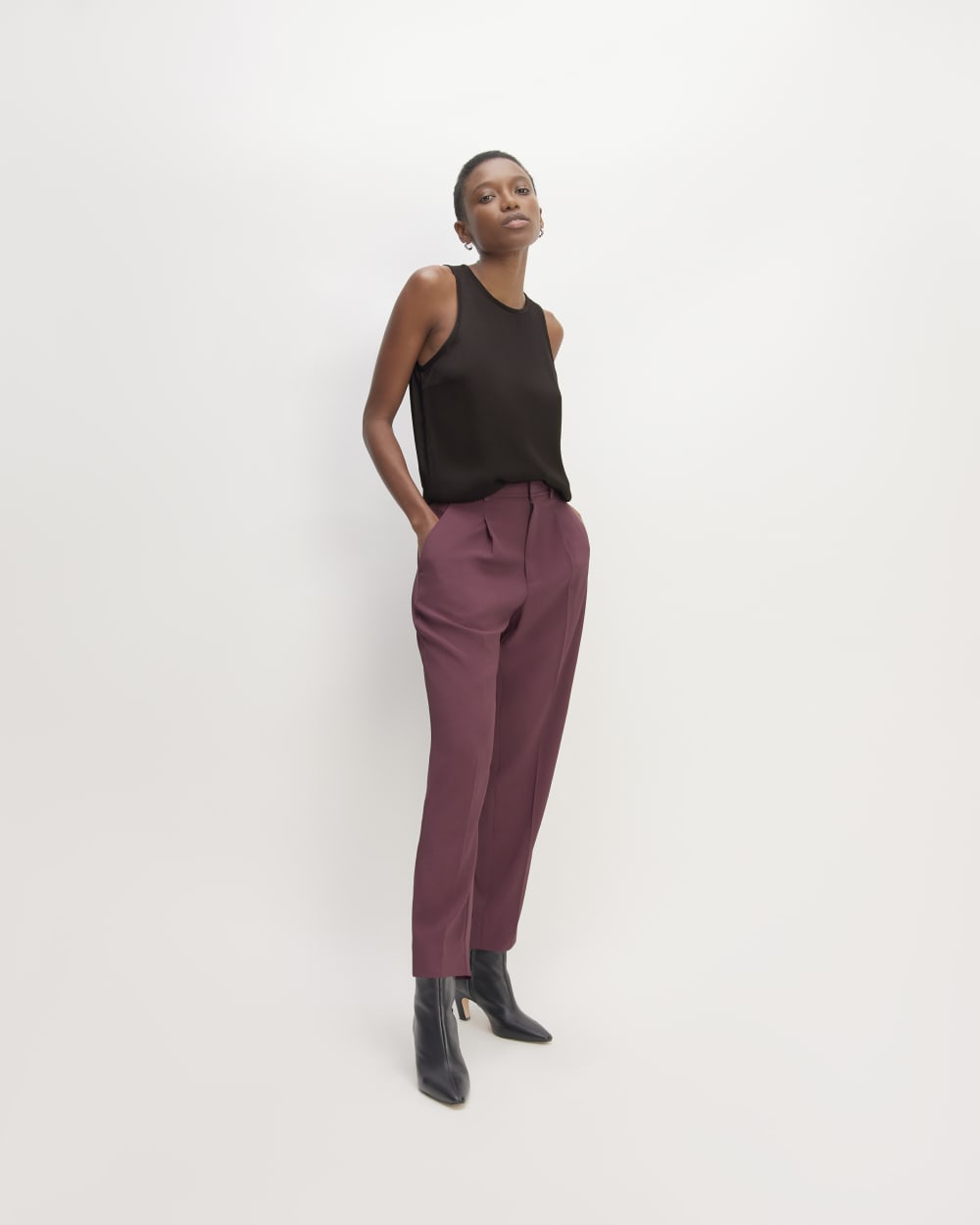 The Satin Racerback Top | Black