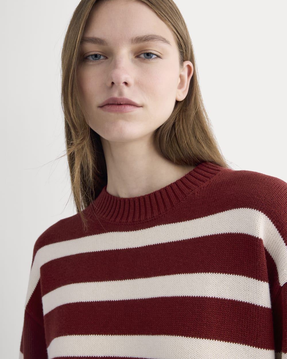 The Boxy Sweater in Everyday Cotton | Merlot / Canvas