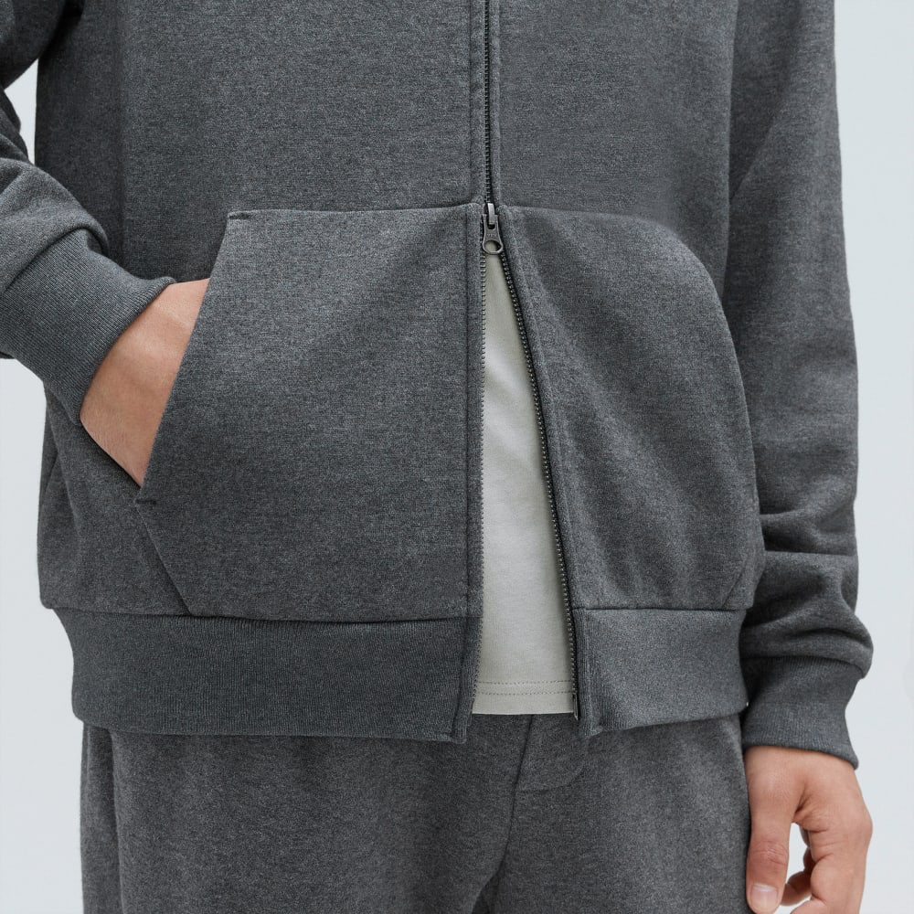 The Organic Track Full Zip | Dark Heather Grey
