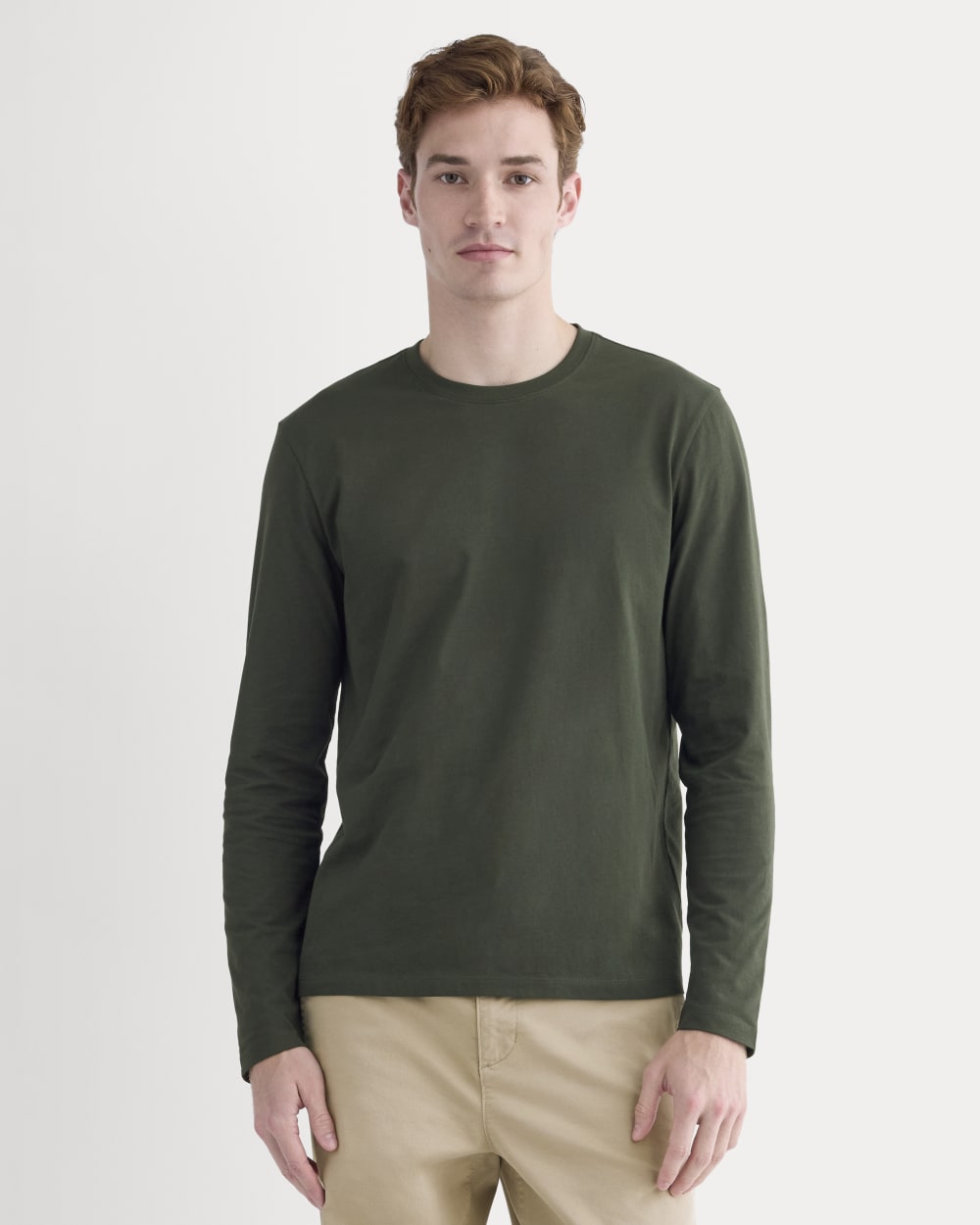 The Essential Organic Long-Sleeve Tee | Dark Green