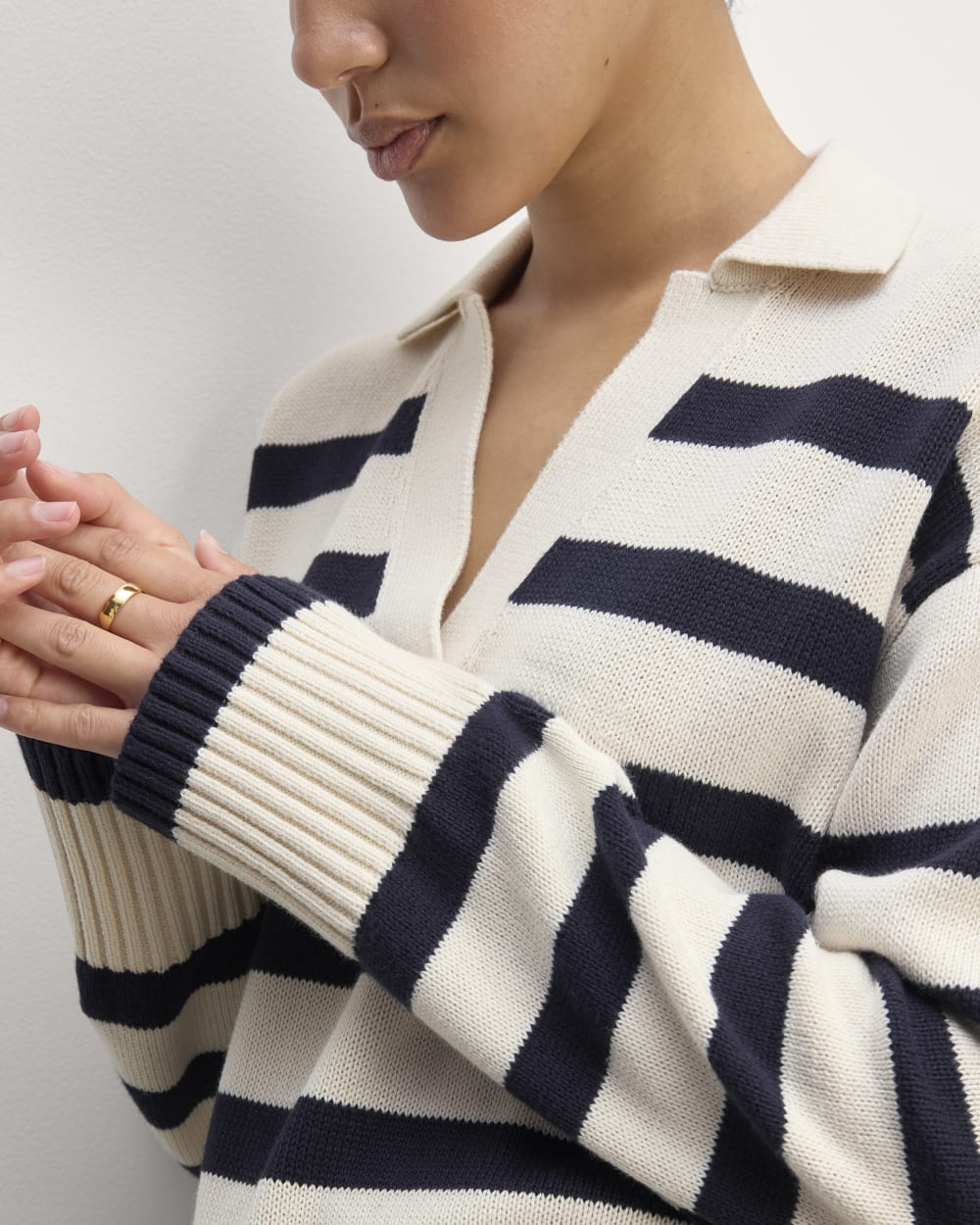 The Boxy Polo in Everyday Cotton | Canvas / Navy