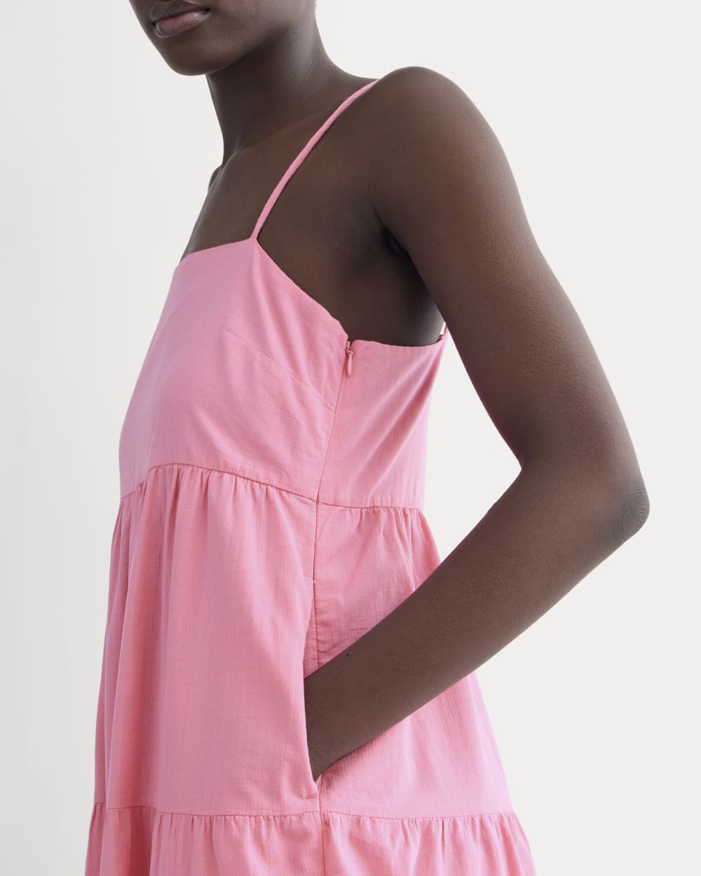 The Gauze Tiered Dress | Deep Pink
