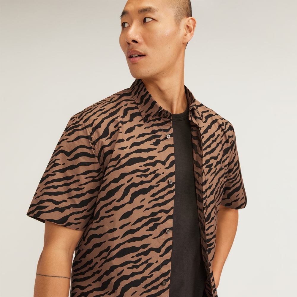 The Poplin Short-Sleeve Shirt | Tiger Stripe Toasted Coconut