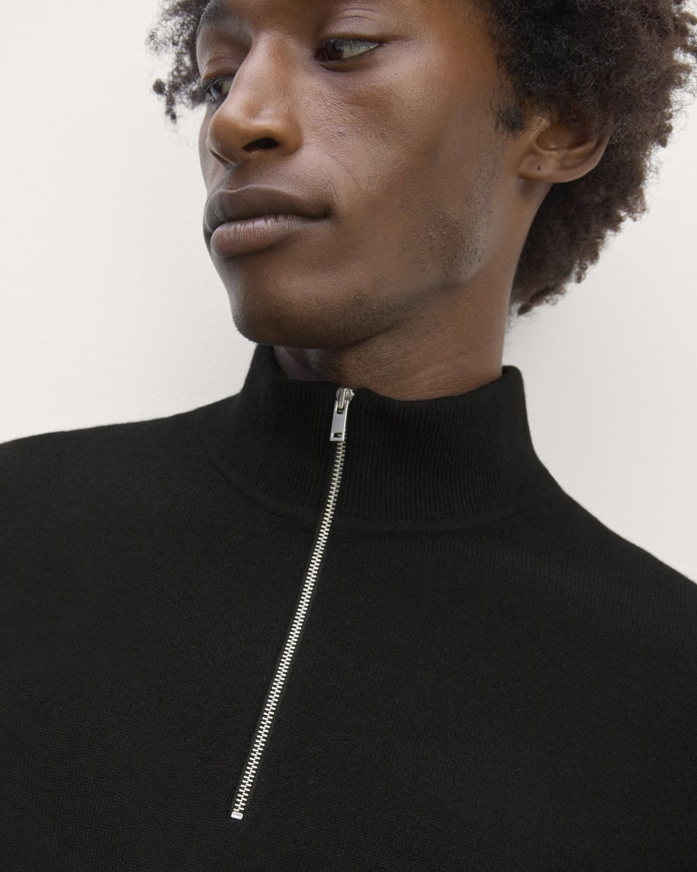 The Quarter-Zip in Cashmere |  Black