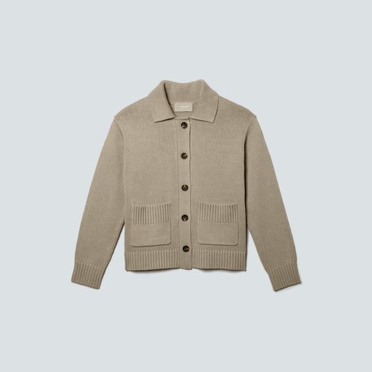 The Cotton Chore Sweater Jacket | Trench Coat Khaki