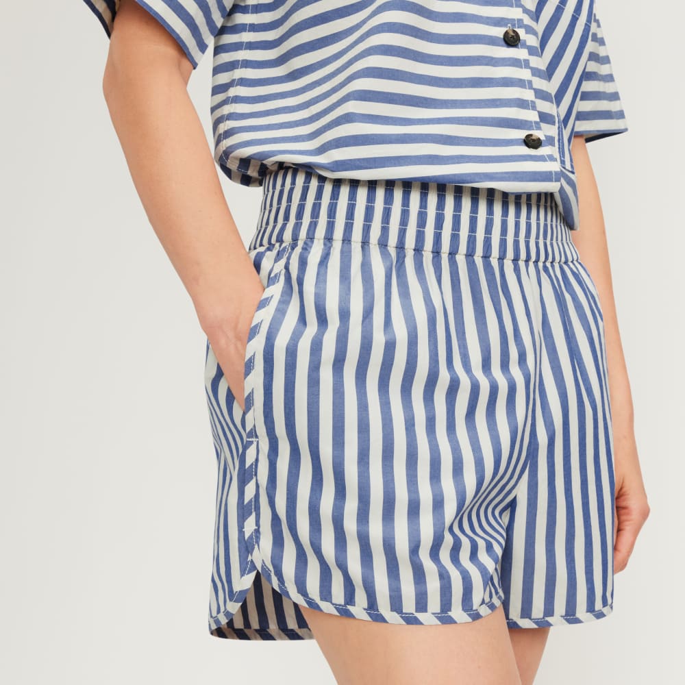 The Poplin Boxer Short | Mazarine Blue / Bone