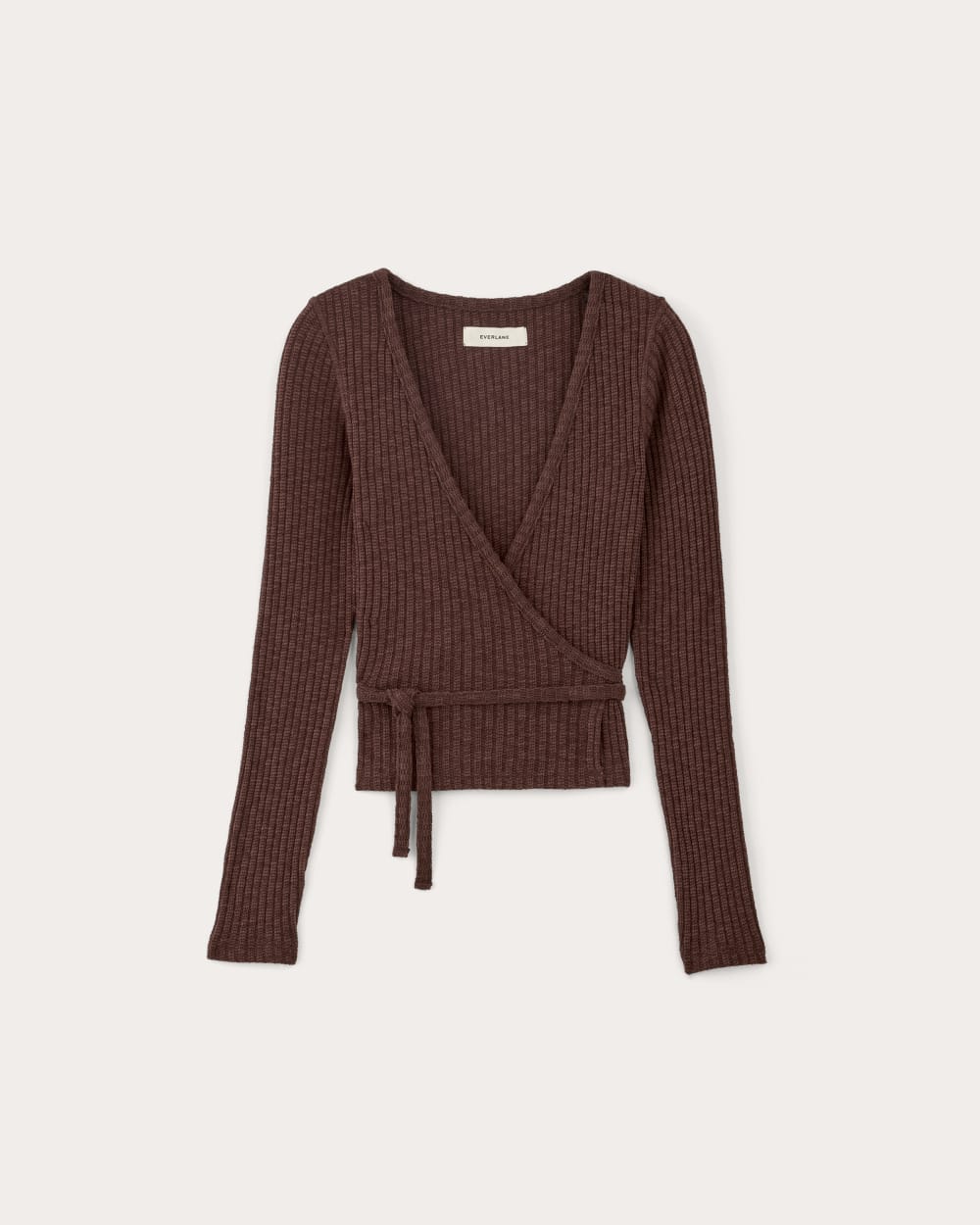 The Cozy Rib Wrap Top | Dark Mahogany