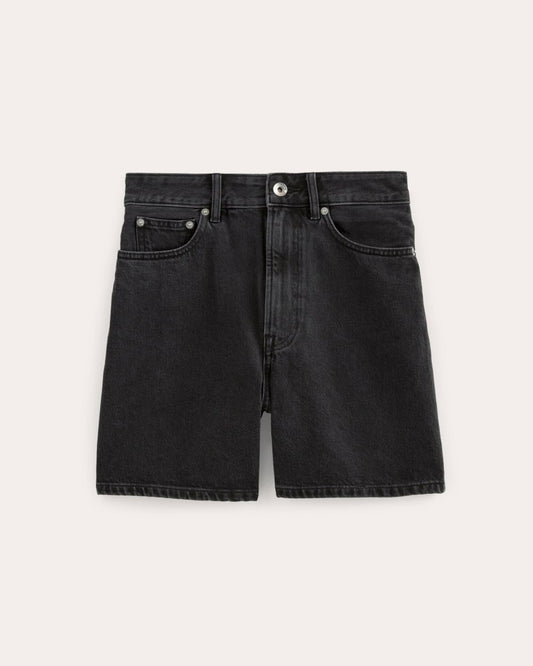 The A-Line Denim Short | Washed Black