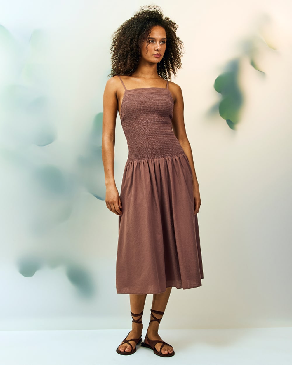 The Gauze Open-Back Dress | Mocha