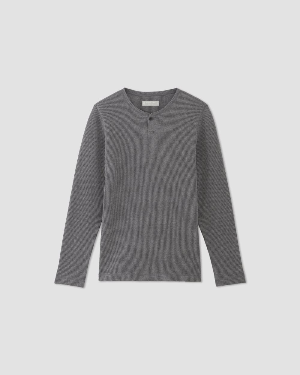 The Waffle Long-Sleeve Henley | Heathered Charcoal