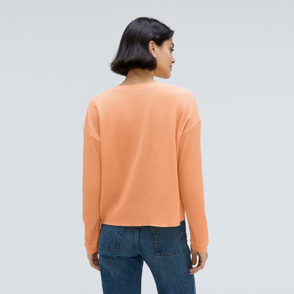 The Organic Cotton Waffle Henley | Orange Chiffon