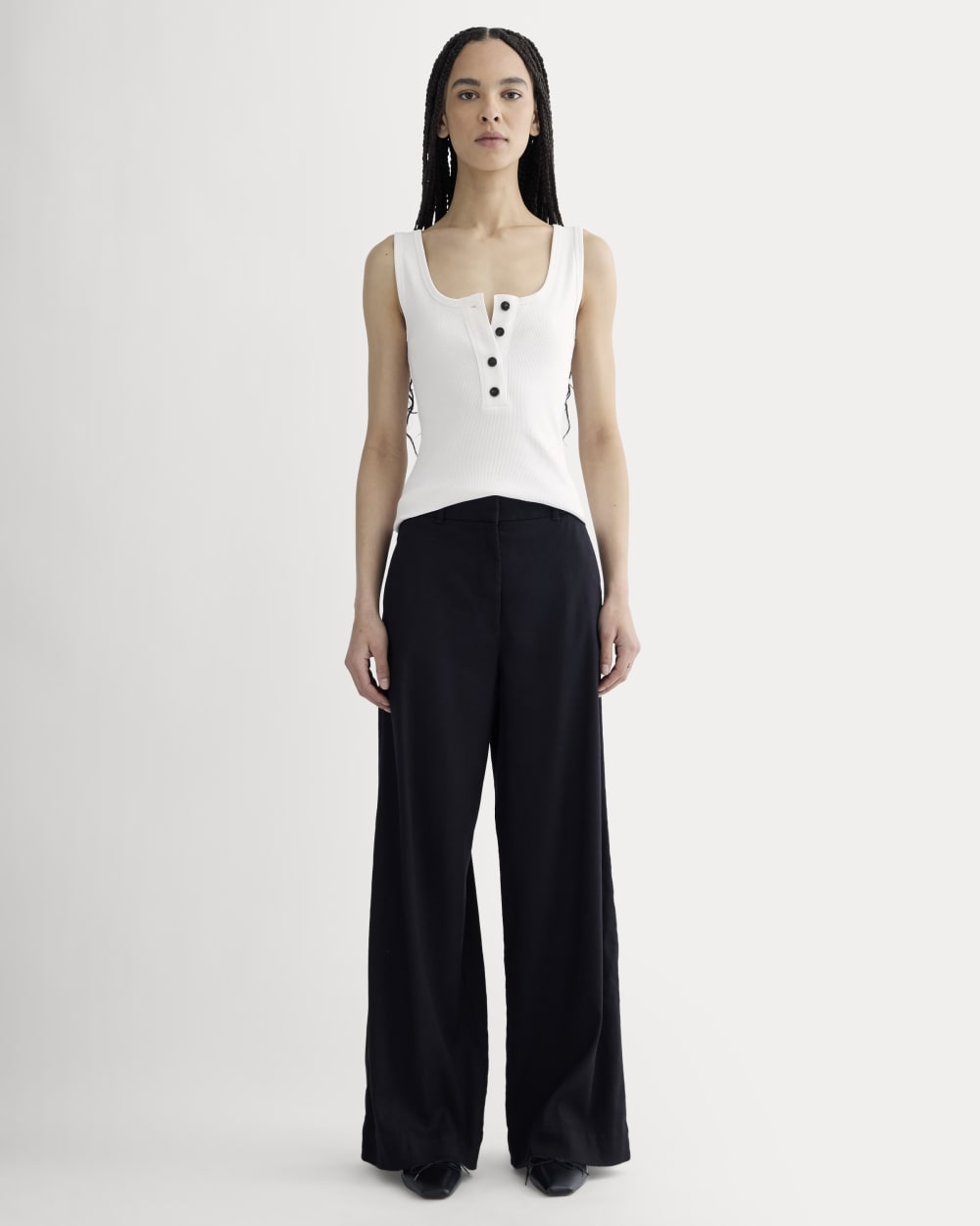 The Selfie Henley Tank | White