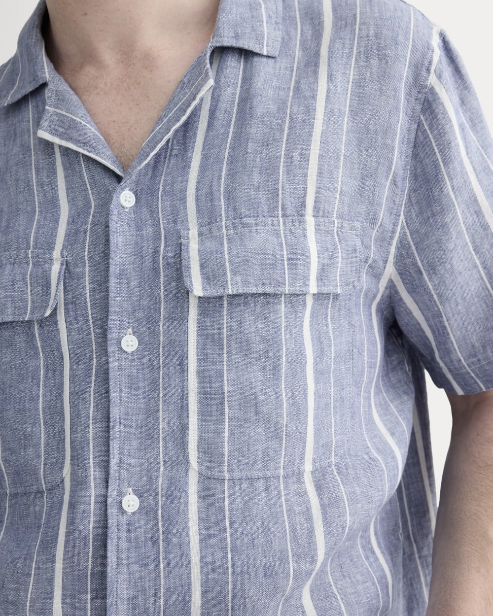 The Resort Shirt in Linen | Dutch Blue / Bone