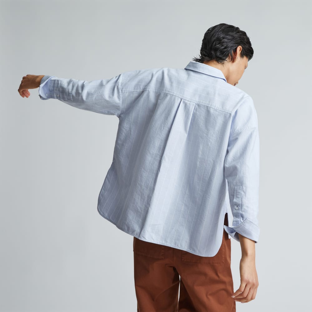 The Boxy Oxford | Periwinkle / White