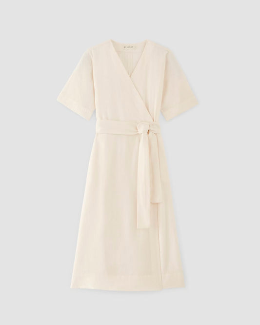 The Wrap Dress in Linen | Bone