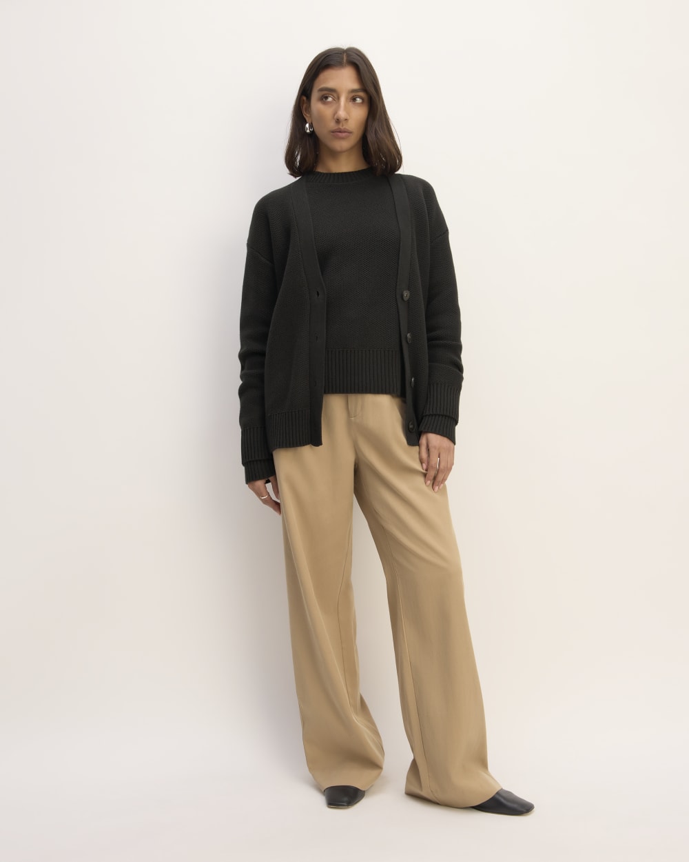 The Cotton Honeycomb Cardigan | Black