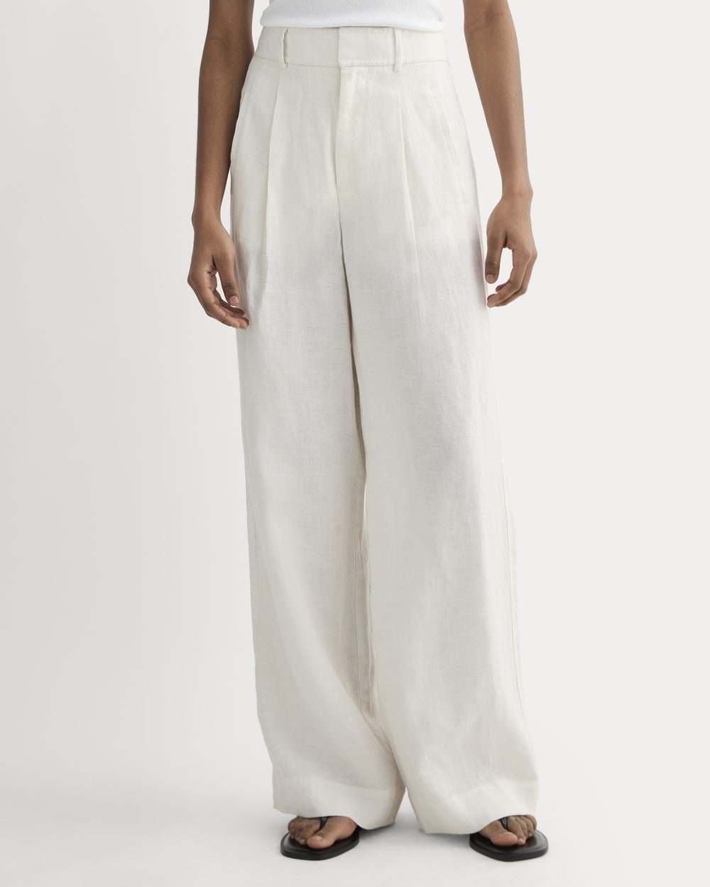 The Linen Way-High® Drape Pant  | Natural Chambray