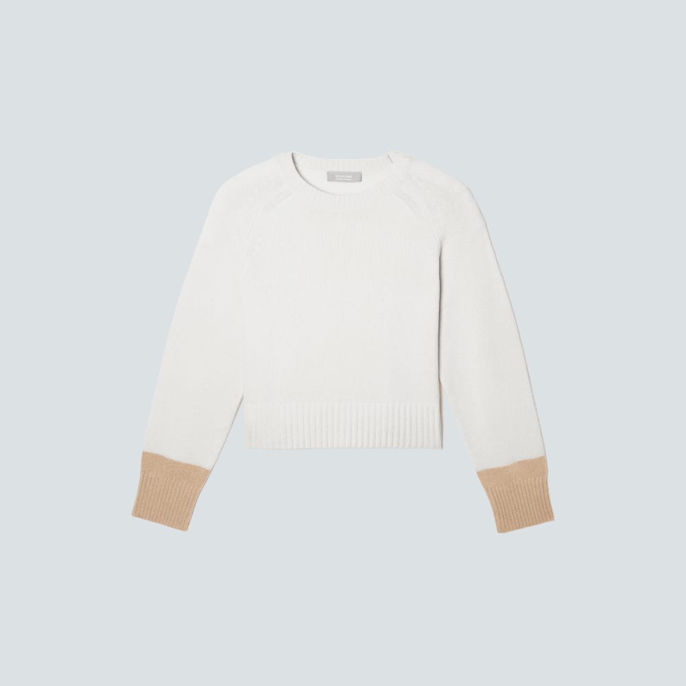 The Cashmere Boxy Crew | Bone / Light Camel