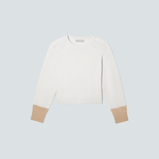 The Cashmere Boxy Crew | Bone / Light Camel