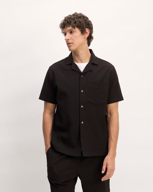 The Seersucker Short-Sleeve Shirt | Black