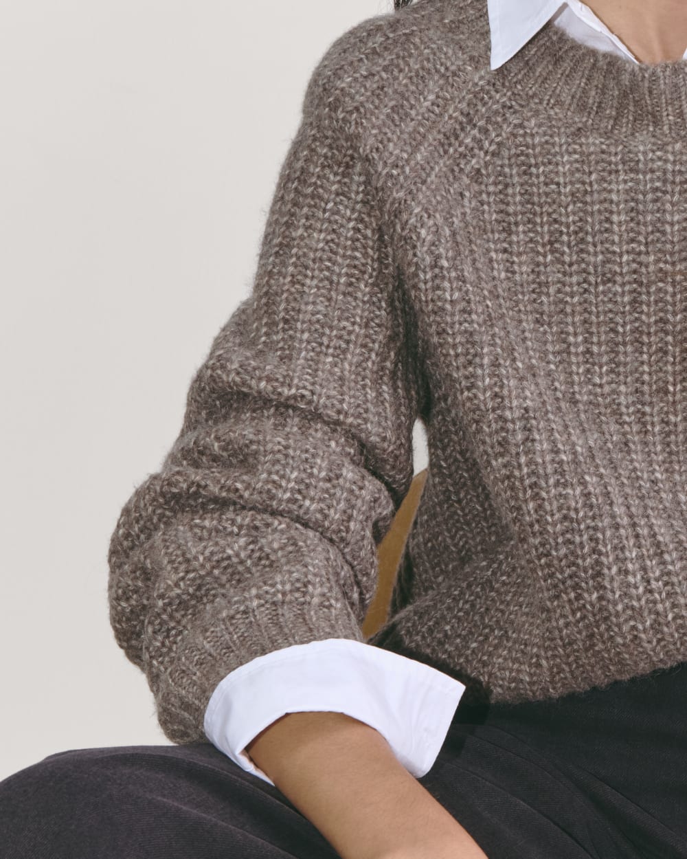 The Fisherman Crew in Cloud | Taupe Melange