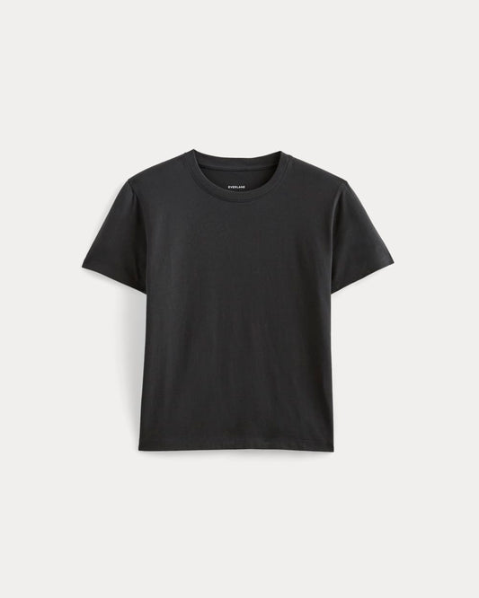 The Box-Cut Tee in Essential Cotton | Washed Black | No Pocket