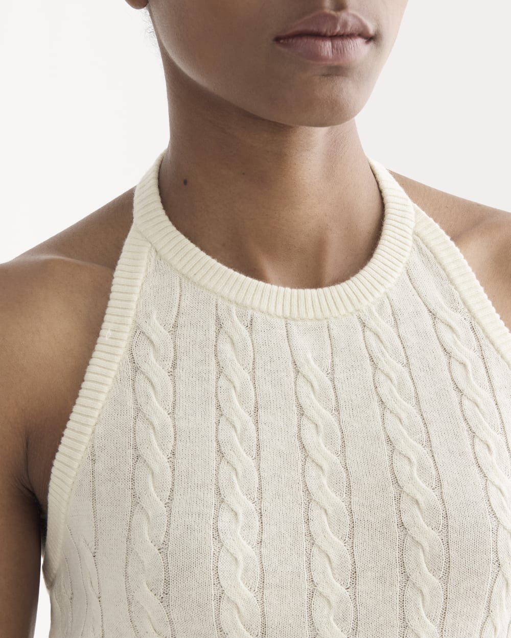 The Cable Halter in Cotton Cashmere | Birch