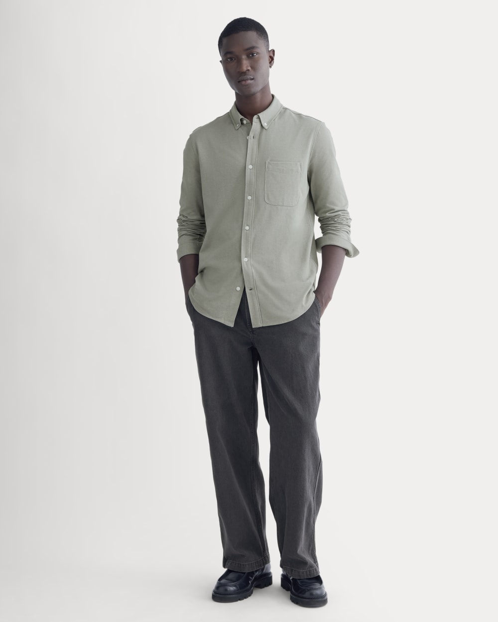 The Startup Shirt | Chambray Deep Lichen Green