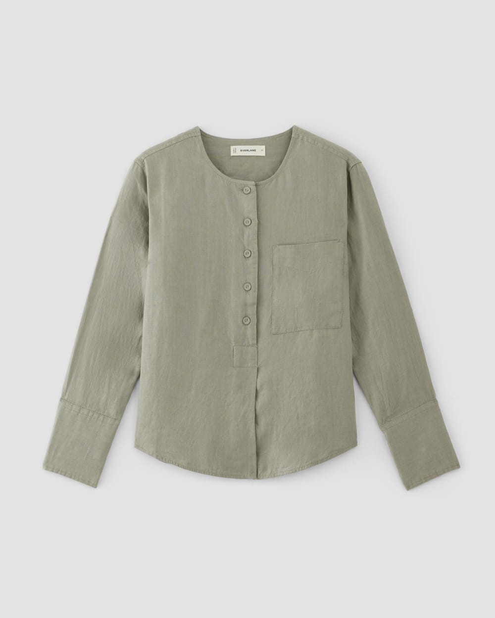 The Popover Shirt in Linen | Sage Green