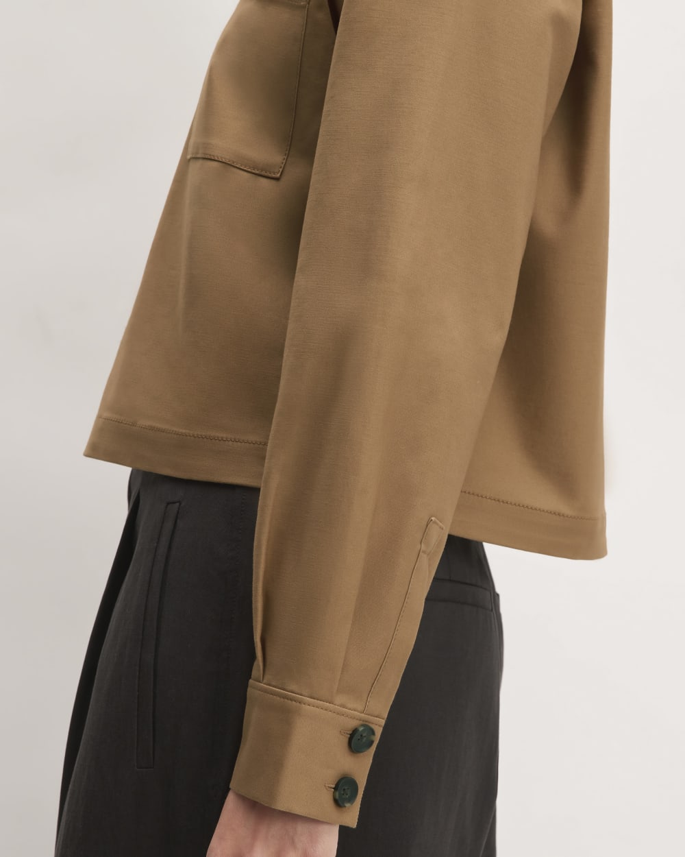 The Structured Cotton Cropped Shirt | Toasted Coconut