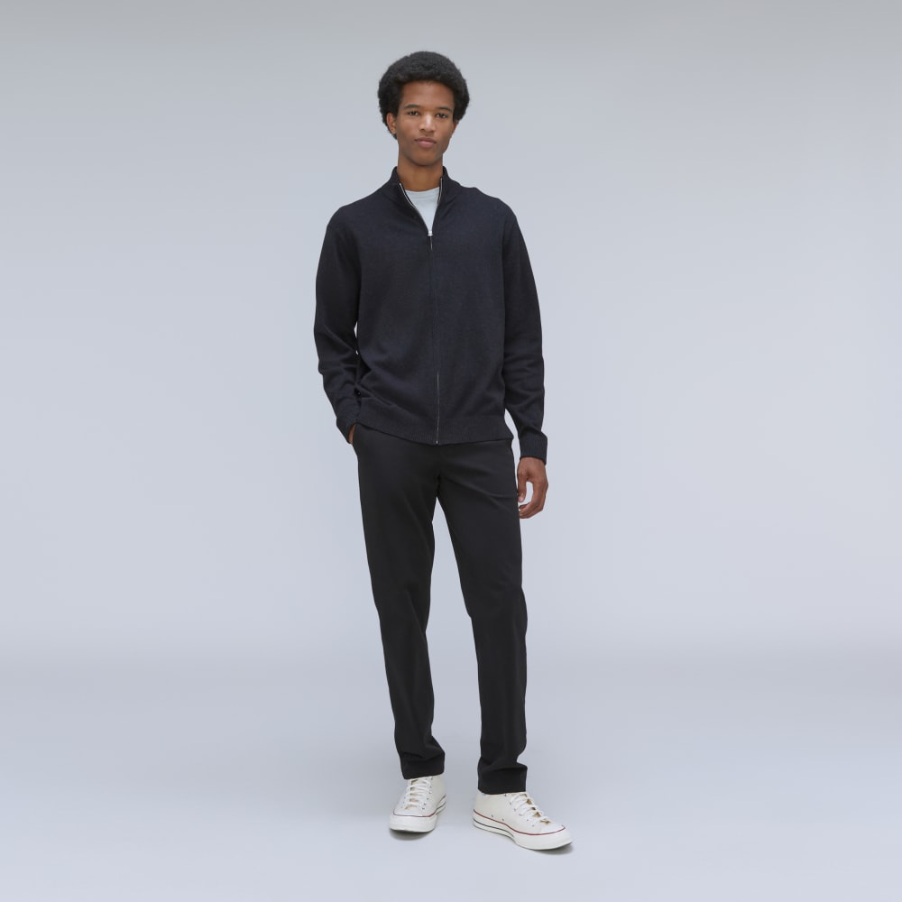 The No-Sweat Full Zip Sweater | New Black