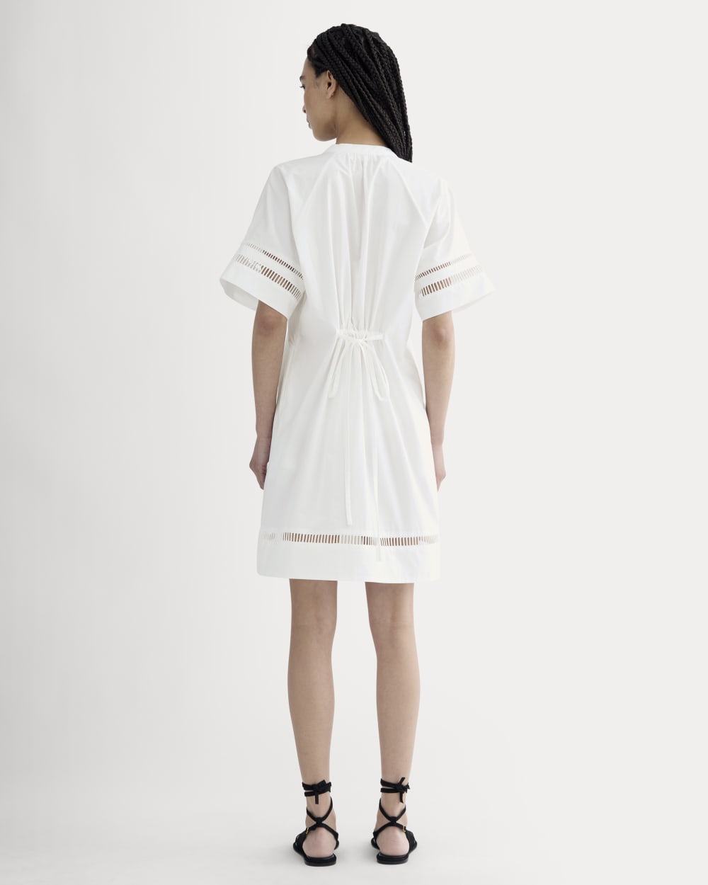 The Lace Trim Popover Dress | White
