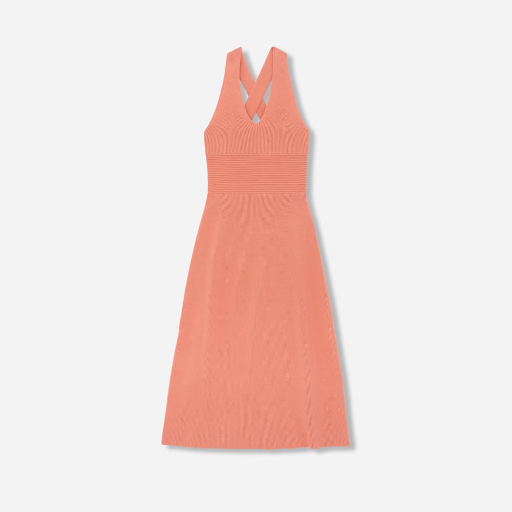 The Ribbed Cotton Cross-Back Dress | Tawny Pink