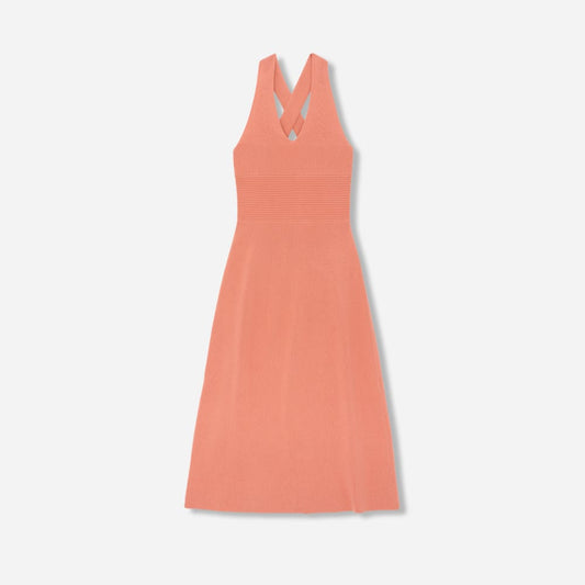The Ribbed Cotton Cross-Back Dress | Tawny Pink