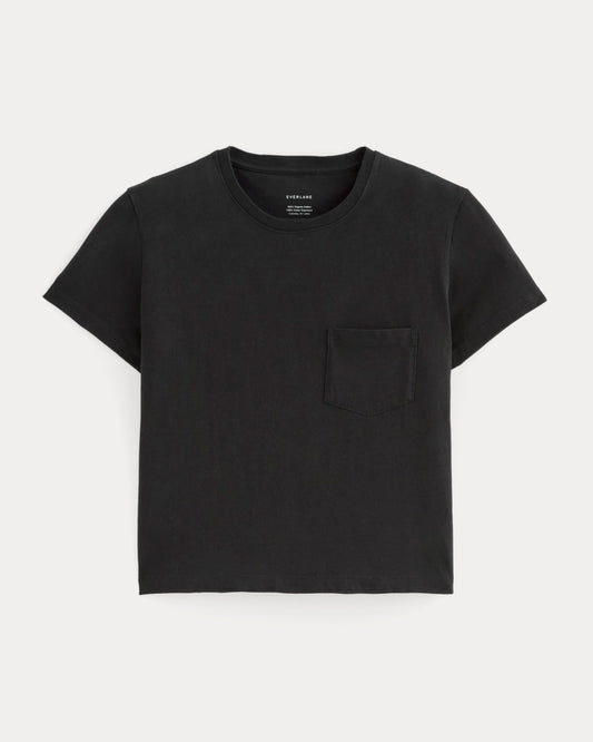 The Box-Cut Tee in Essential Cotton | Black | Pocket
