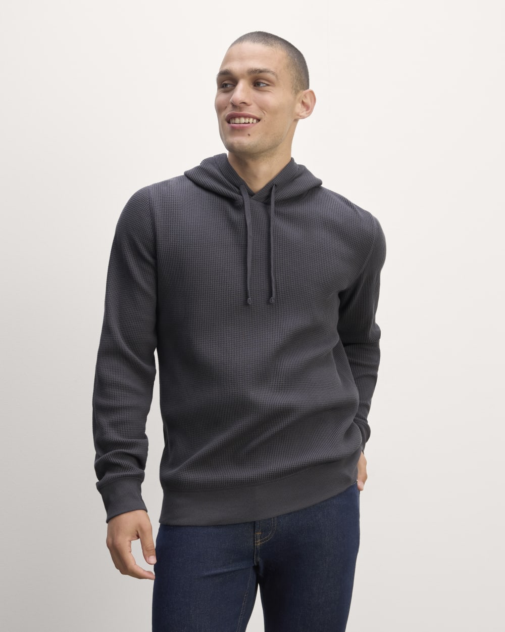 The Waffle-Knit Hoodie | Graphite