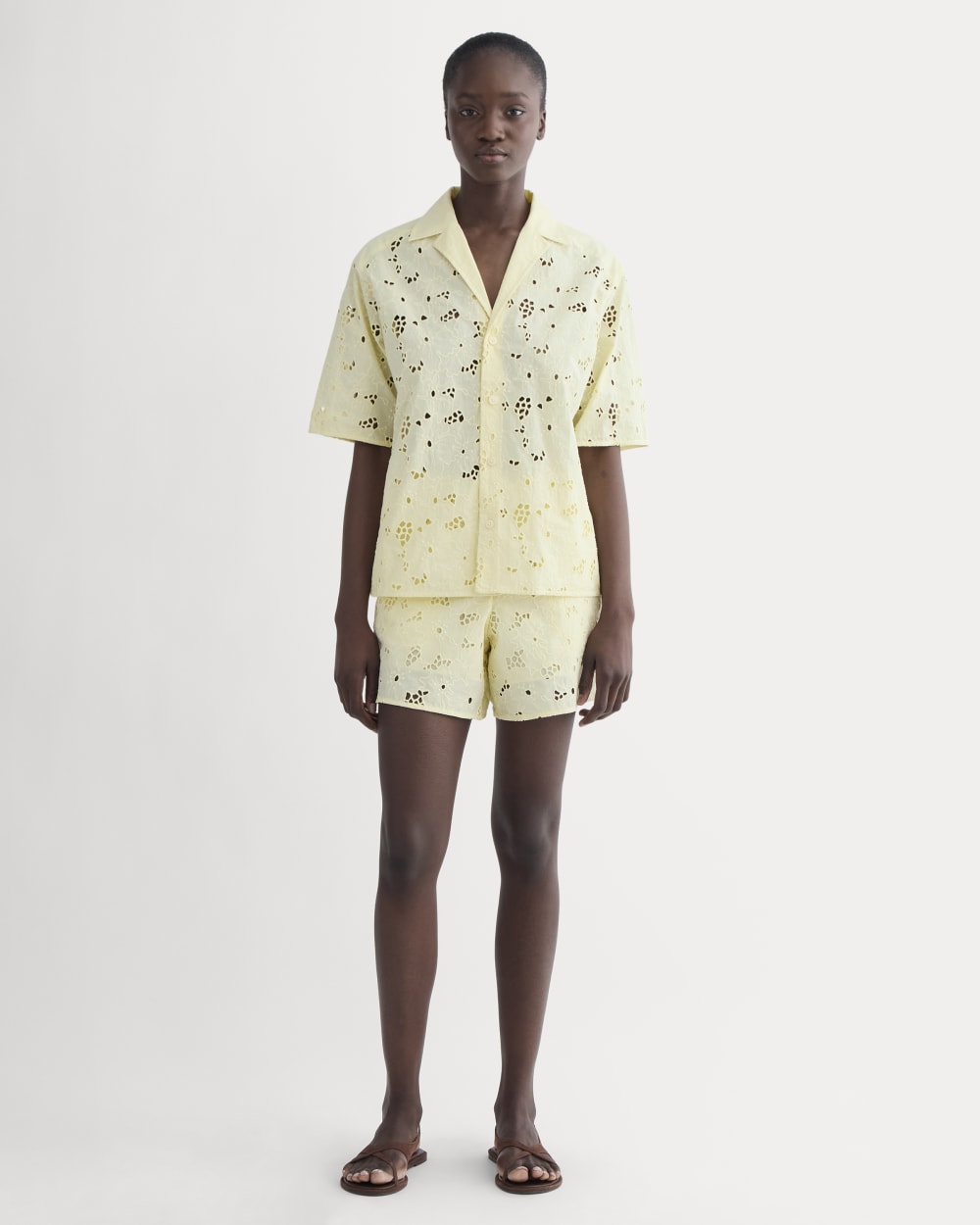The Eyelet Camp Shirt | Light Yellow