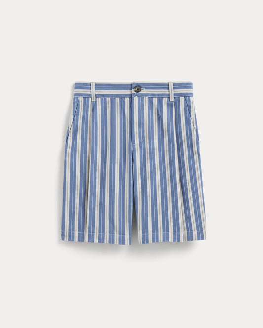 The Pleated Chino Short | Dutch Blue / Natural