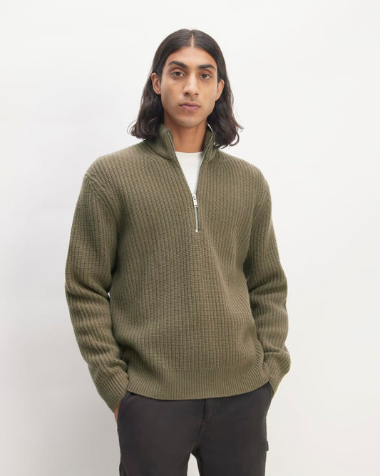 The Felted Merino Half-Zip Sweater | Kalamata