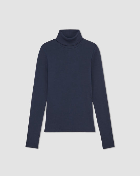 The Luxe Rib Turtleneck | Navy