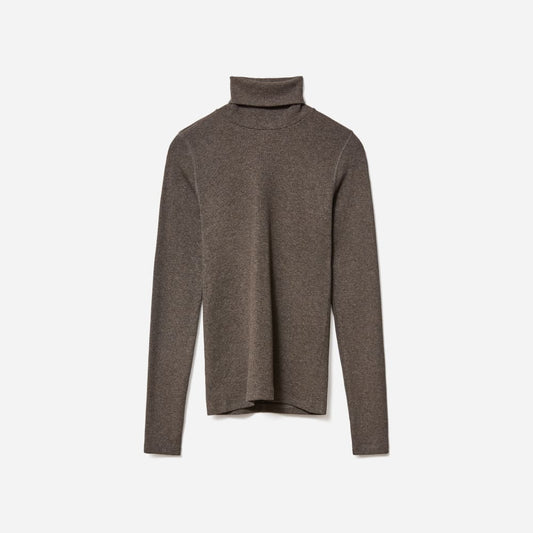 The Luxe Micro-Rib Turtleneck | Heathered Fatigue