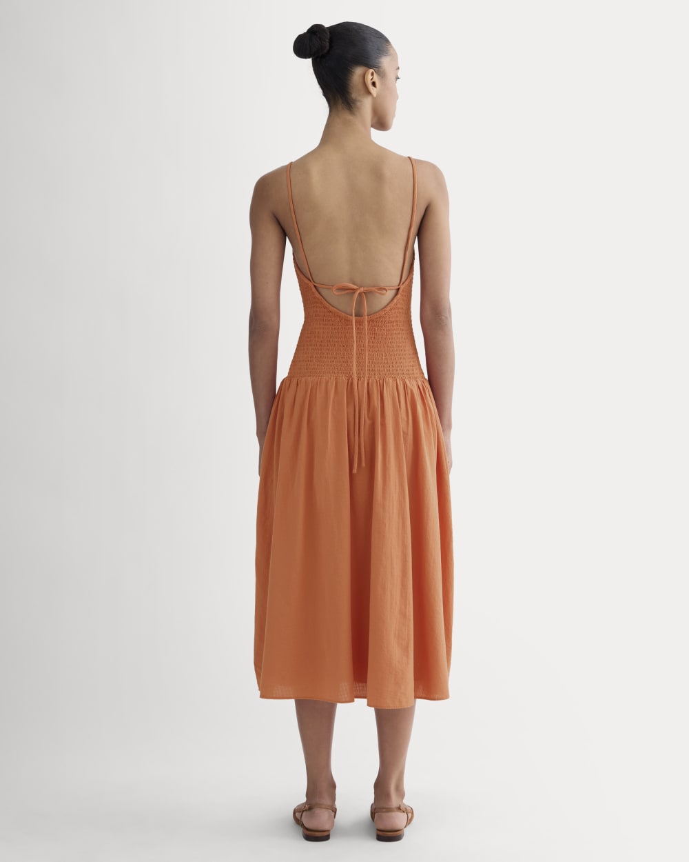 The Gauze Open-Back Dress | Soft Orange