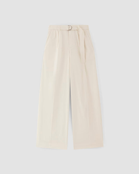 The Pleated Wide-Leg Chino | Bone