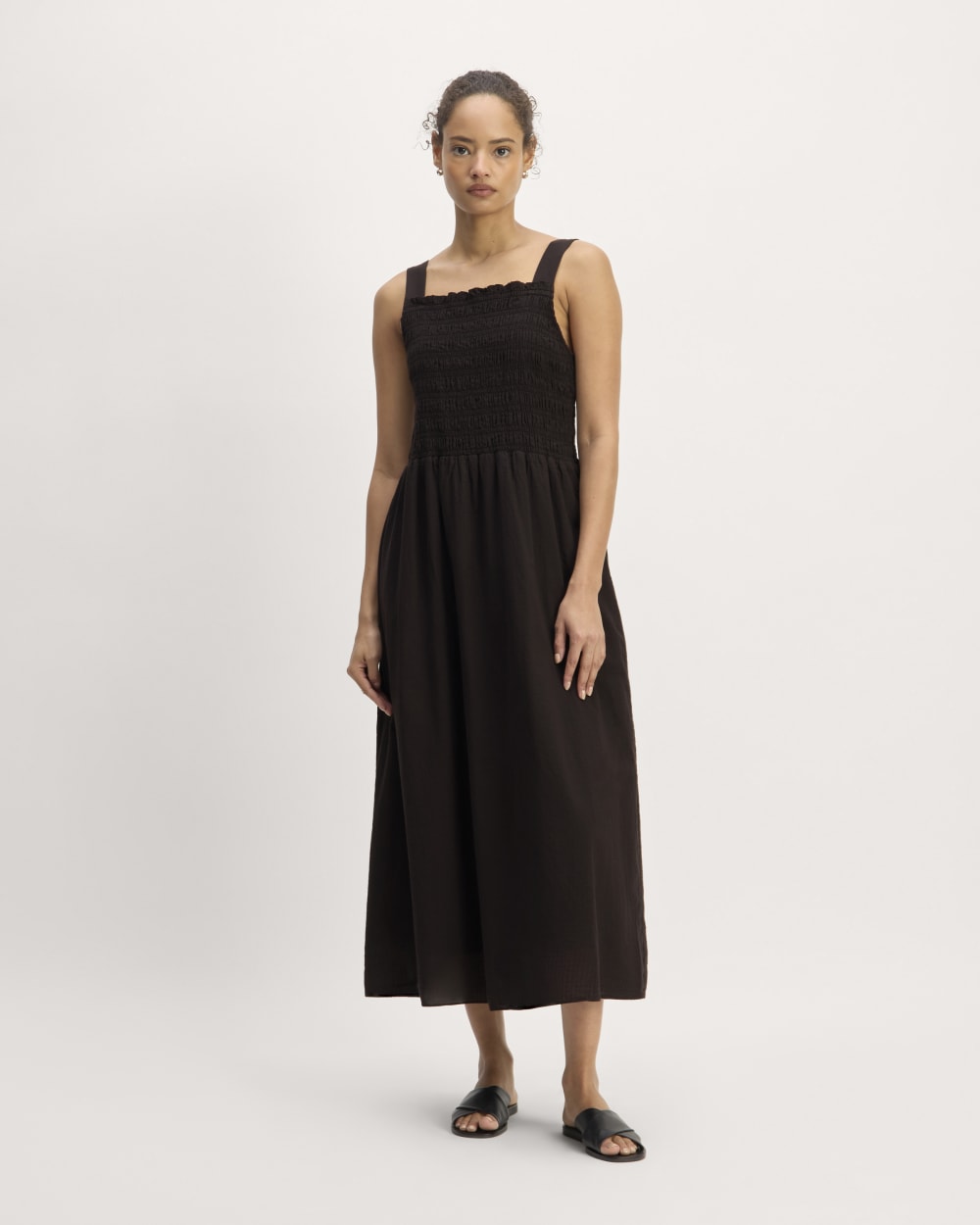 The Gauze Smock Dress | Black