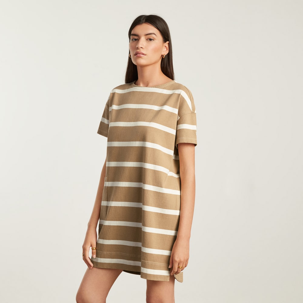 The Oversized Mariner Dress | Iced Coffee / Tan