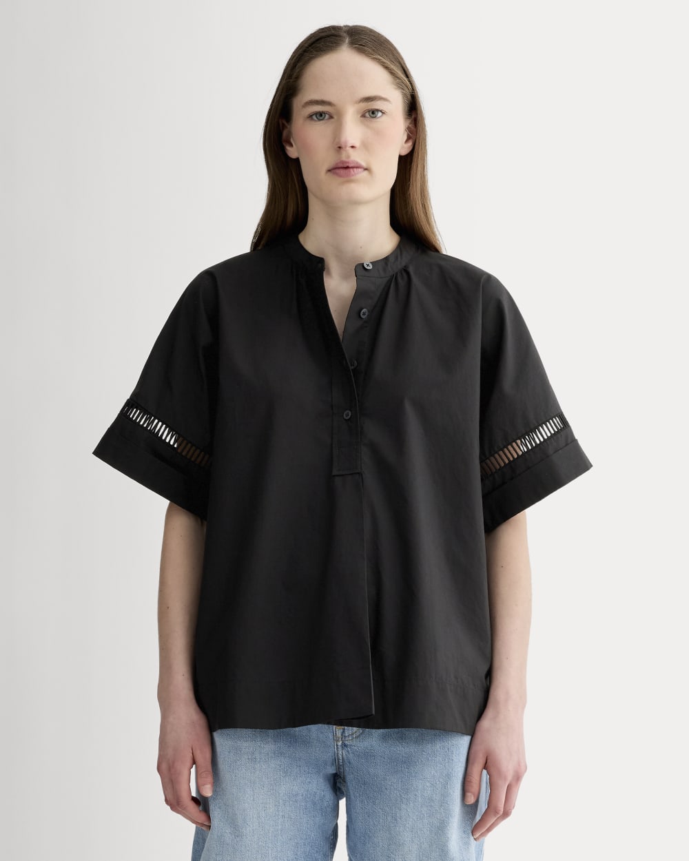 The Lace Trim Popover | Black