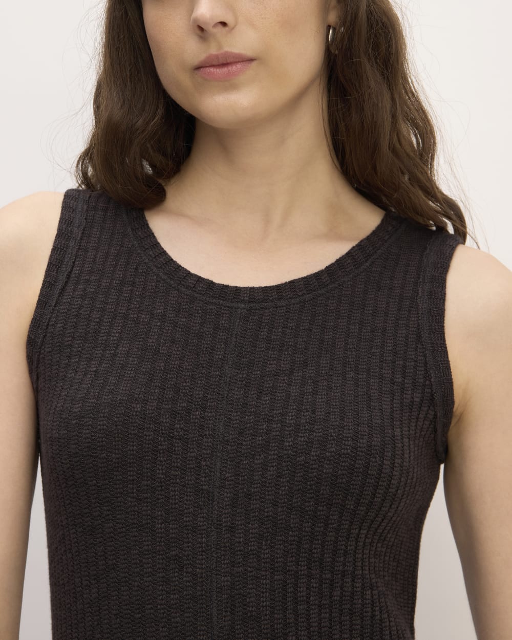 The Rib-Knit A-Line Tank Dress | Black