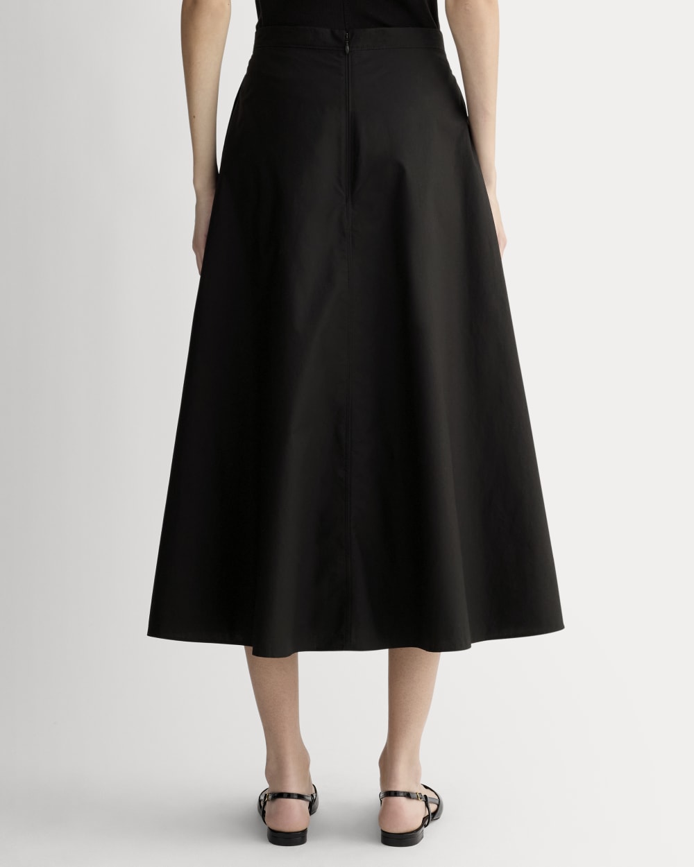 The Midi Skirt in Ultrasoft Cotton | Black