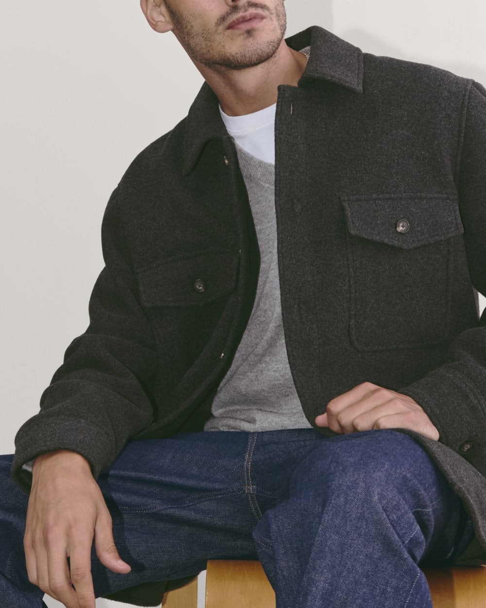 The Wool Overshirt | Heather Charcoal
