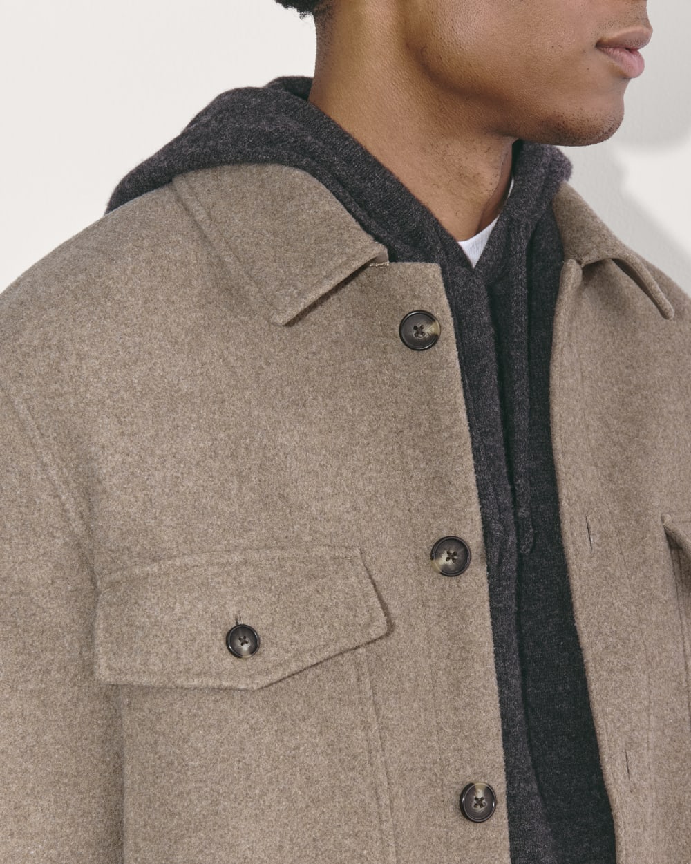 The Wool Overshirt | Heather Taupe